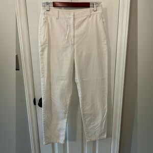 Eileen Fisher Size 6 White Linen Blend Pants